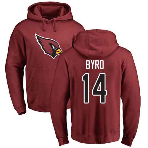 Arizona Cardinals Men Maroon Damiere Byrd Name And Number Logo NFL Football #14 Pullover Hoodie Sweatshirts->arizona cardinals->NFL Jersey